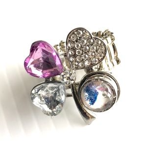 Snap ring 12mm mini handmade snap Lucky clover hearts SR12